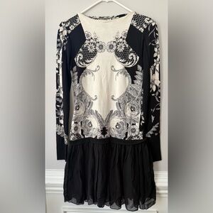 Just Cavalli Ornate Black and White  Dress Size XS